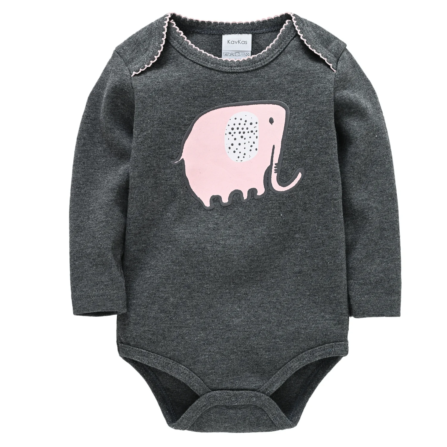 

Baby Boy Bodysuit Cotton 2022 Spring New Gray Animal Printed Newborn Infant Clothing Jumpsuit Body With Long Sleeve