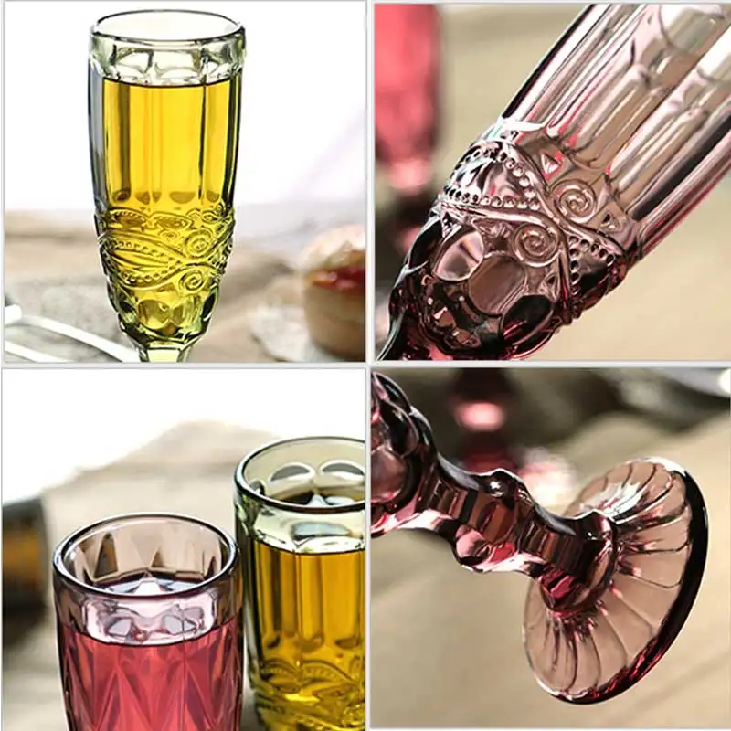 Бокал для красного вина с тиснением 2 шт. без свинца кристаллом цвета шампанского