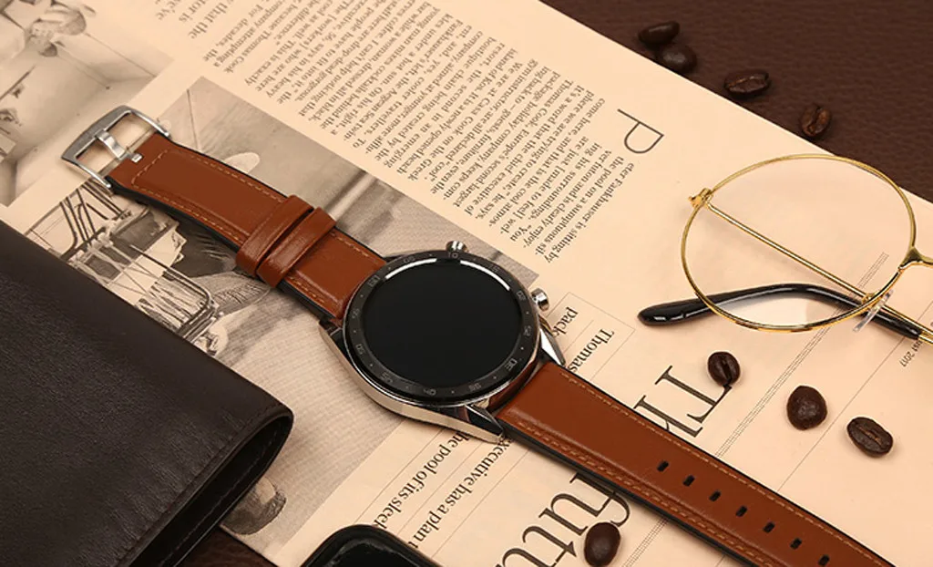 Смарт-часы кожаный+ силиконовый ремешок на запястье для huawei Watch GT/Active 46 мм ремешок для наручных часов фитнес-трекер# G20