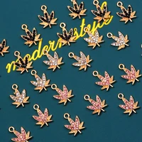 10pcsset multicolor charm maple leaves crystal jewelry accessories for making diy earrings necklaces bracelet jewelry wholesale