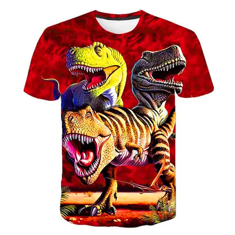 

Summer Fashion Children's Jurassic World T-shirt 2021 boys T-shirt boys clothes print Dinosaur t shirts kids clothes 4-14 year