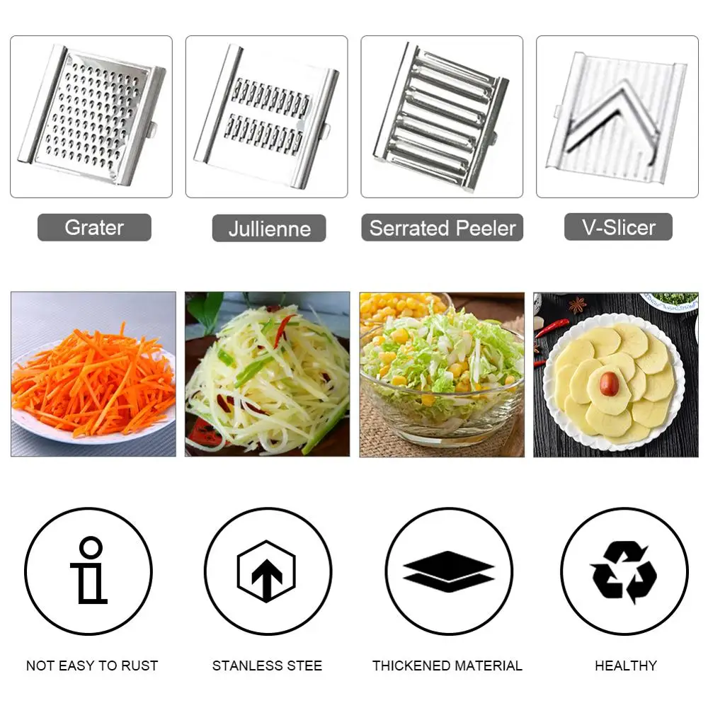 

Trio Peeler Slicer Shredder Peeler Julienne Cutter Multi Stainless Steel Blade Grater Kitchen accessories