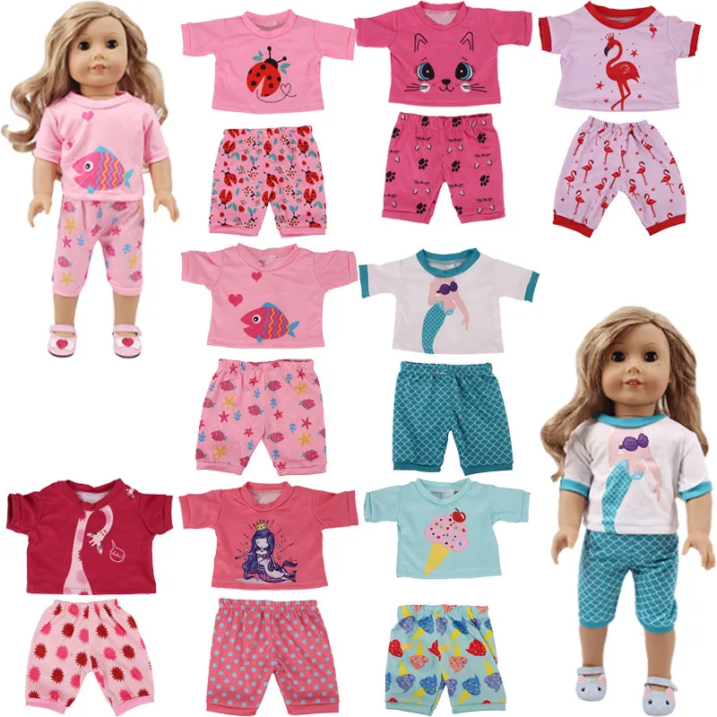

8 Suits Suitable For Summer For 18 Inch &New Born Baby Generation Birthday Girl's Toy Gifts