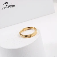 joolim high end pvd simple couple rings for women stainless steel jewelry wholesale