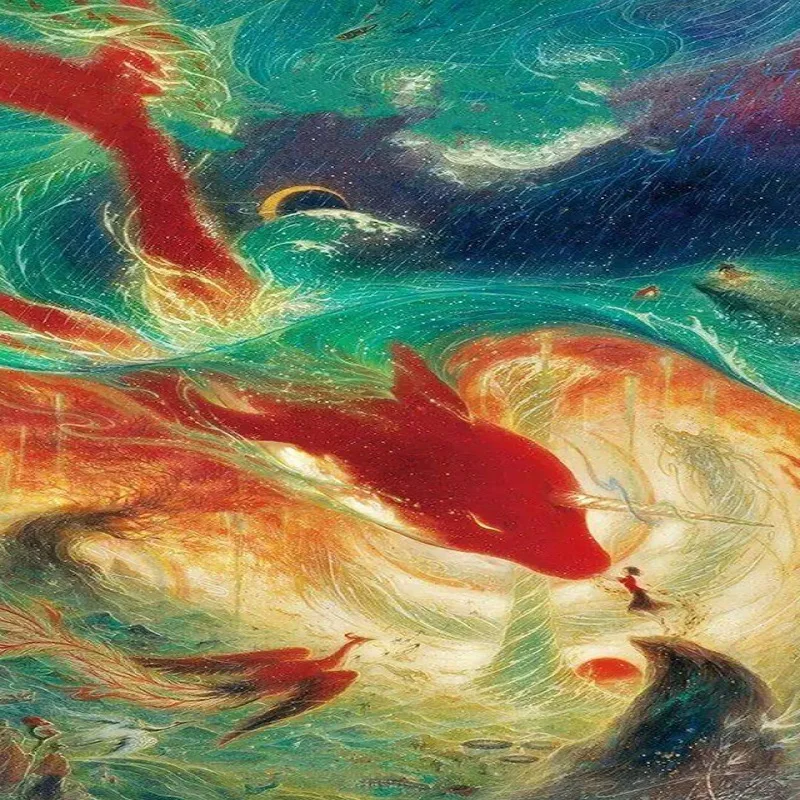 

Oil Painting By Out Numbers Fish Abstraction Art Canvas HandPainted Picture For Drawing To Paint With Number Home Decoration Art