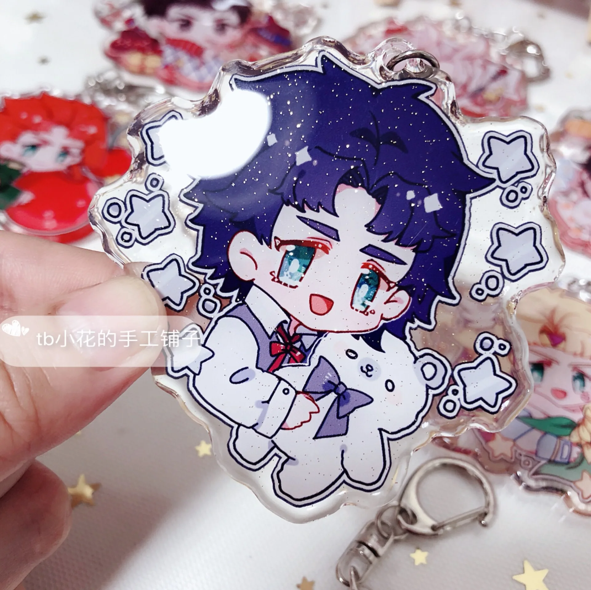 JOJO невероятное приключение Золотой ветер Bucciarati Kujo JotaroHigashikata Josuke фигурка Косплей акриловый брелок Подвеска для ключей - Цвет: 02