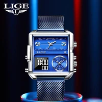 lige 2021 new digital sports watches top luxury brand quartz wristwatch fashion square waterproof electronic digital clock reloj