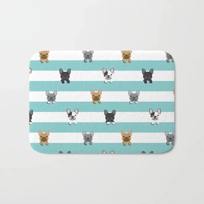 Новые забавные коврики моющиеся для французского бульдога ванной коврик ног