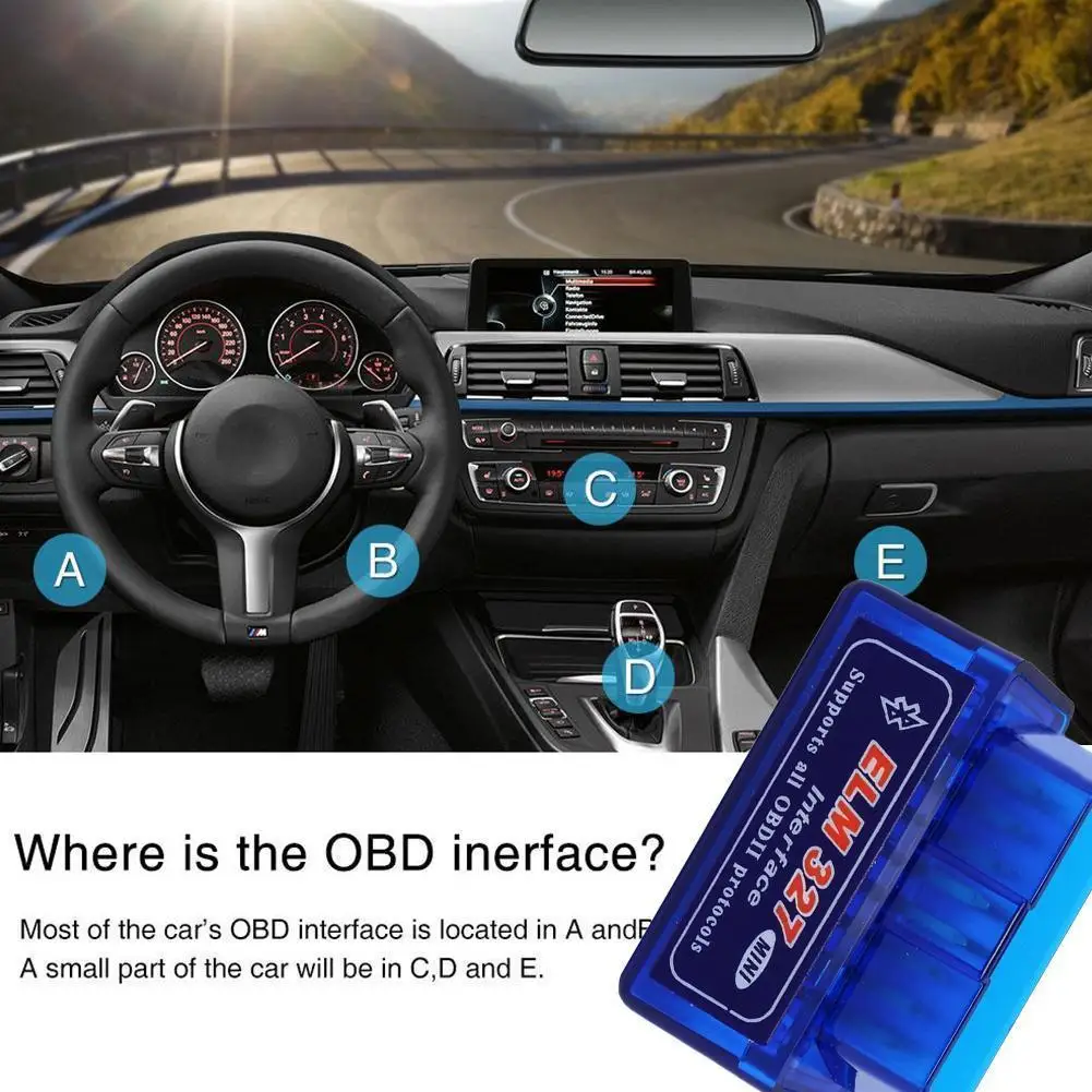 Диагностический сканер OBD2 мини тестер OBDII V2.1 V1.5 ELM327 Bluetooth для Android/Windows/Symbian| | - Фото №1