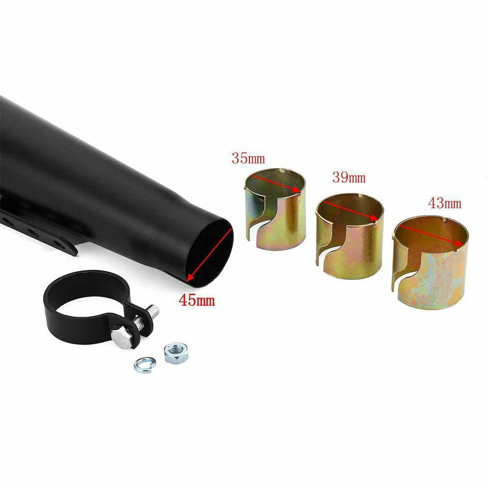 

Universal Motorcycle Cafe Racer Exhaust Silencer Pipe With Sliding Bracket Matte Black Silver Motorcycle Accessories