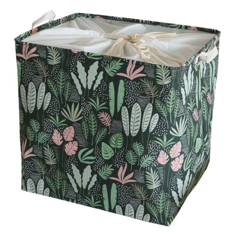 Mikrokosmos Household Oversize Collapsible Drawstring Bag Square Dirty Laundry Basket Storage Box Multipurpose | Дом и сад