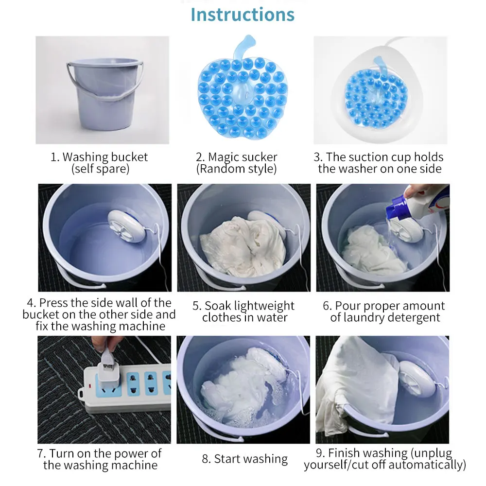 Ультразвуковой турбинный стиральная машина ведро Тип USB Прачечная очиститель