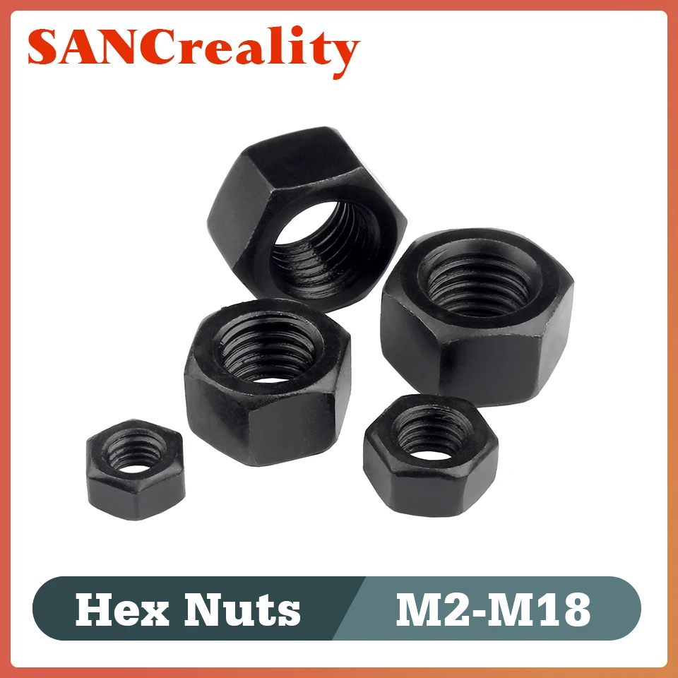 

Hexagon Hex Nuts M2 M2.5 M3 M4 M5 M6 M8 M10 M12 M14 M16 M18 M20 M22 M24 M27 M30 M36 black oxide carbon steel metric hex nuts