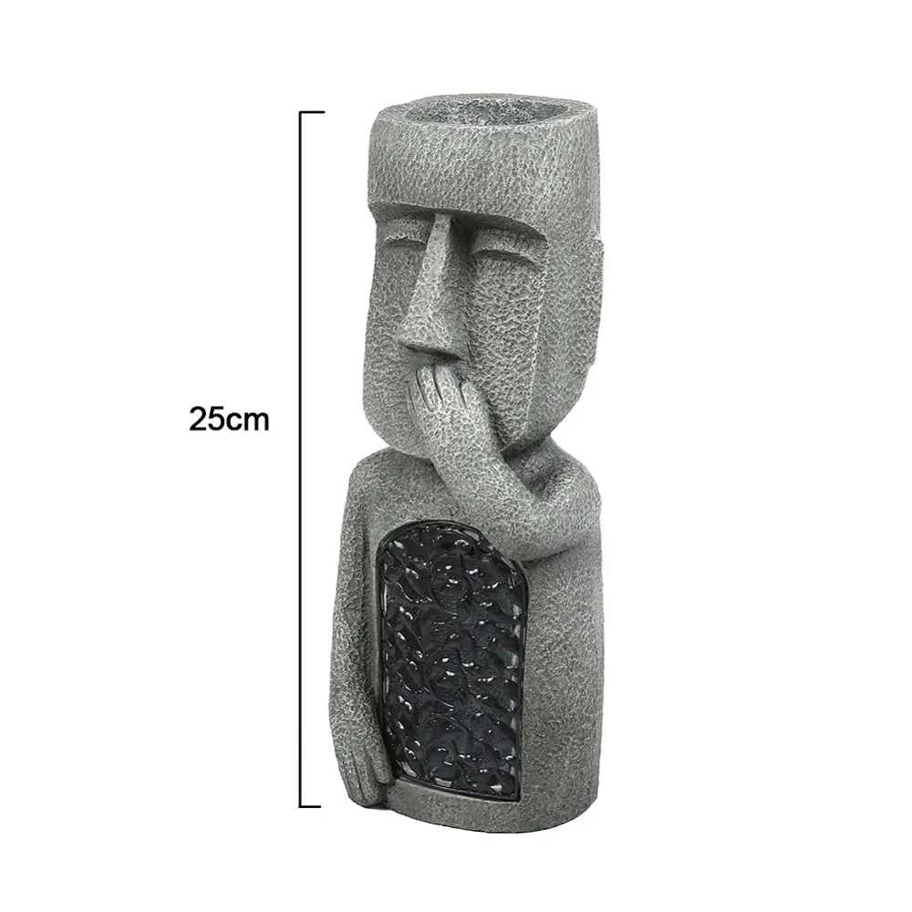 

2021 New See Hear Speak No Evil Garden Decoration Easter Island Statues Creative Garden Resin Sculpture Outdoor Yard Decor