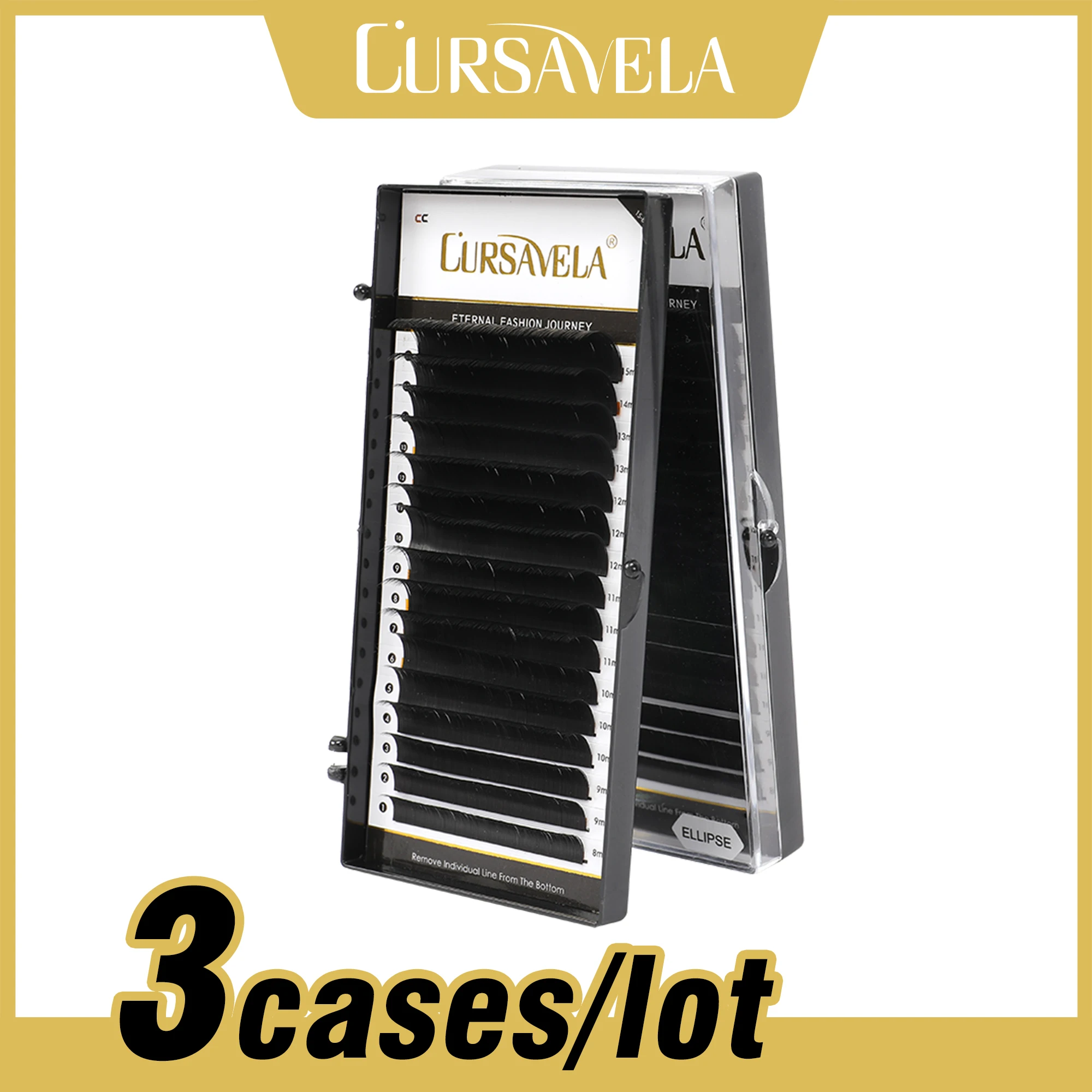 Мягкие матовые ресницы cursvela в виде плоского эллипса с 16 линиями магнитные