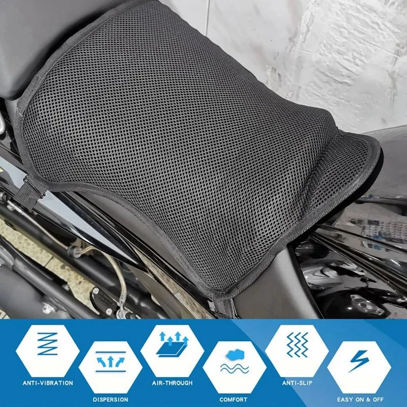 

Universal Motorcycle Air Seat Cushion Cover Cooling Down 3D Inflatable Seat Cushion Antiskid Breathable Seat Mat