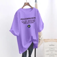 2021 summer fashion white casual cartoon tee letter graphic print t shirt women aesthetic pink top female oversized shirts