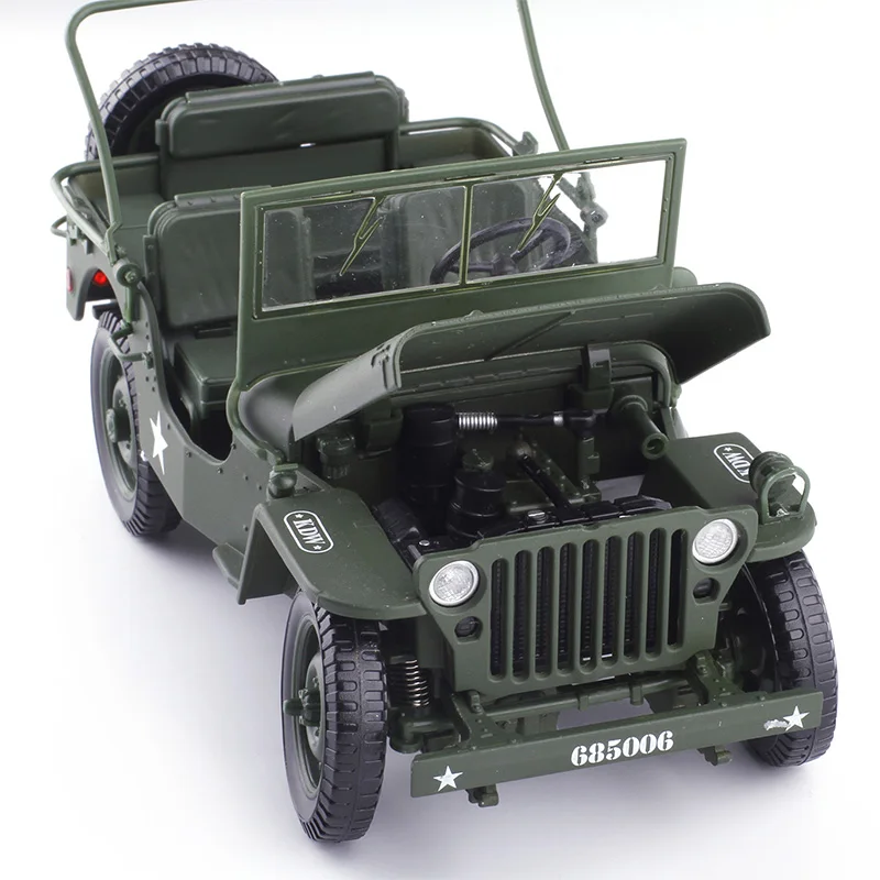 Модель автомобиля Willys времен Второй мировой войны 1:18 модель из сплава для детей
