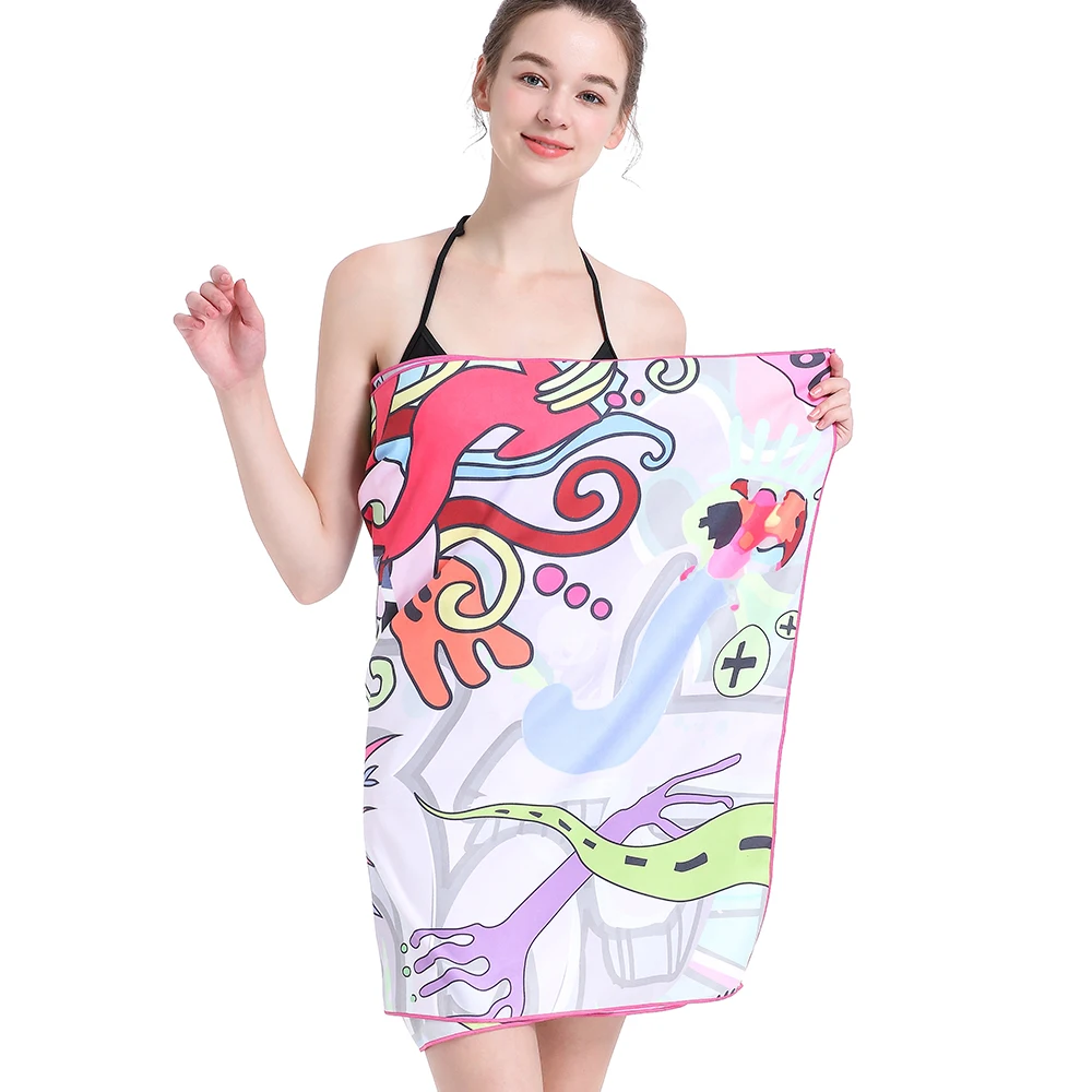 Пляжное полотенце из микрофибры быстросохнущее для занятий спортом на открытом