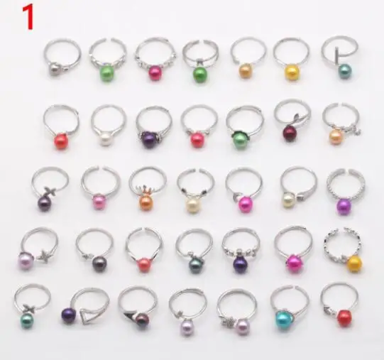 Кольца с жемчугом 925 SS серебряные кольца пресноводным регулируемый размер