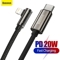 Baseus PD 20 Вт USB C кабель для iPhone 12 Pro Max Быстрая зарядка зарядное устройство для iPad Type-C USB C кабель для передачи данных PD 90 градусов локоть