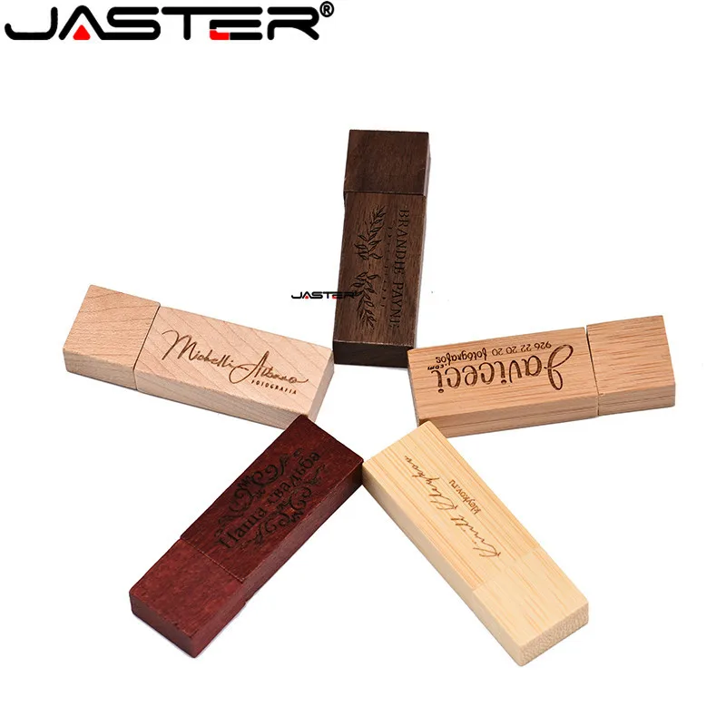 USB флешка Usb 2 0 с деревянным логотипом JASTER Walnut 64 ГБ 4 8 16 32 ГБ|USB флэш-накопители| |