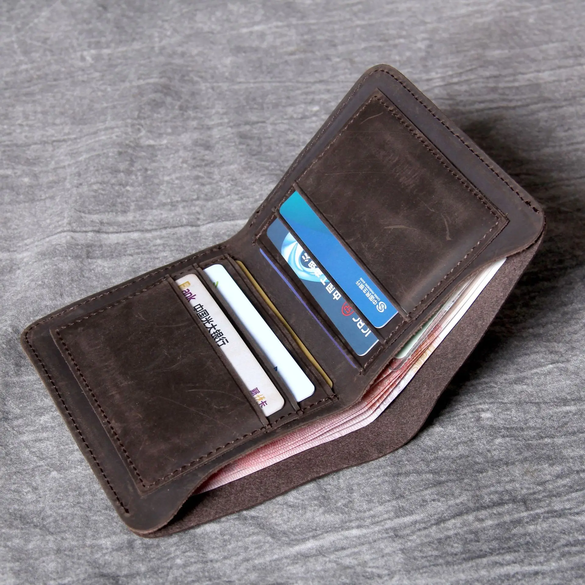 НАТУРАЛЬНАЯ КОЖА Oxhide зажим Винтажный Мужской держатель для карт