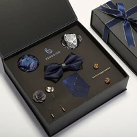 high quality gift boxed authentic silk collar lead knot 8pcsset valentines day gift birthday ties for men detachable collar