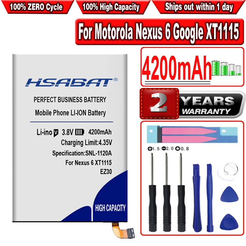 Аккумулятор HSABAT EZ30 4200 мАч для Motorola Nexus 6 Google XT1115 XT1110 xt1103 мобильный