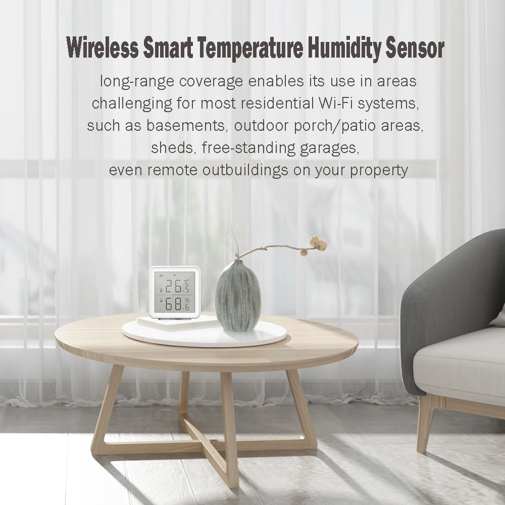 Wi Fi умный датчик температуры и влажности совместимый с Alexa 230 футов сверхдлинный