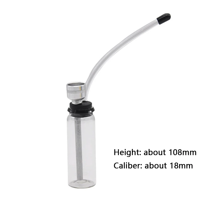 1 шт. 105X18 мм Мини Портативный водный Бонг алюминиевое стекло табачная дымовая