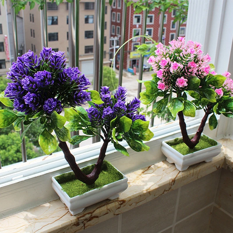 

Искусственное маленькое дерево в горшке, искусственные цветы, имитация бонсай для дома, кабинета, офиса, сада, декоративные растения, украше...
