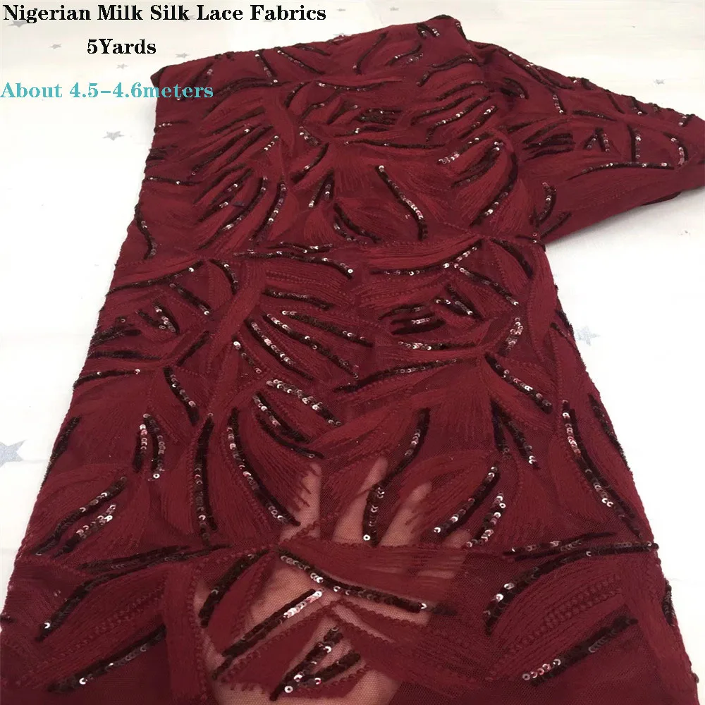 

Африканская кружевная ткань с блестками 2021, высококачественное кружево, нигерийская кружевная ткань из молочного шелка с вышивкой для свад...
