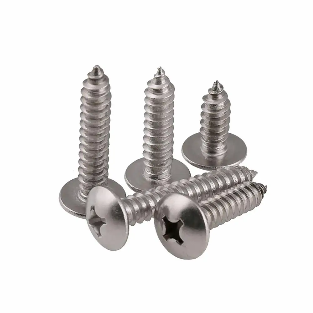 

Phillips Truss Mushroom Head Self Tapping Screws M3 M4 M5 M6 316 Stainless Steel Round Large Flat Head Cross Wood Screw