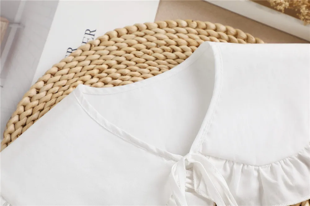 Linbaiway белый хлопок Ложные воротнички для женское платье Без застежки Съемный