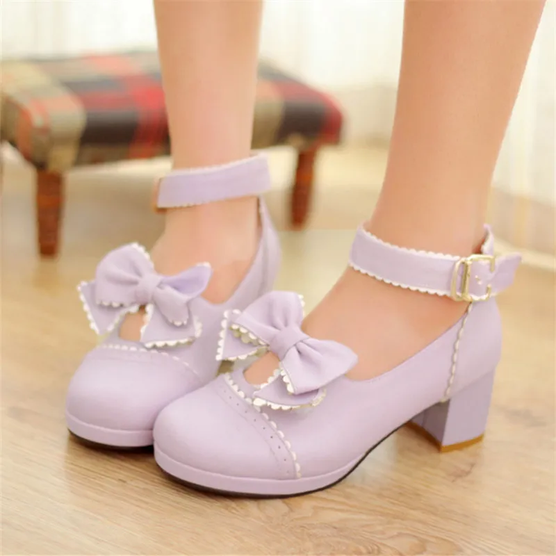 

Женские туфли в стиле «Лолита», с круглым носком