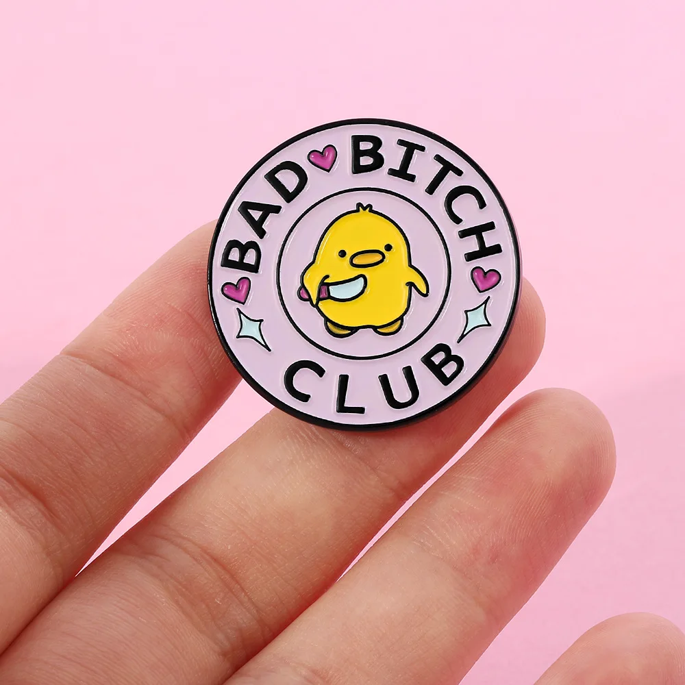 Новые забавные эмалированные булавки с желтым ножом и курицей для детской одежды