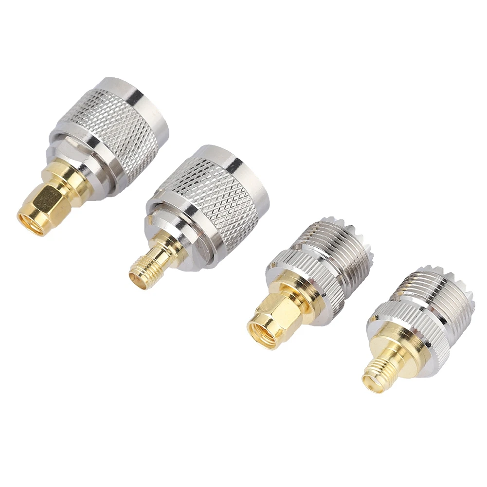 

4 комплекта, адаптер SMA-UHF, UHF, штекер/гнездо до SMA, гнездо/штекер, RF, коаксиальный адаптер, соединитель, 4 шт.