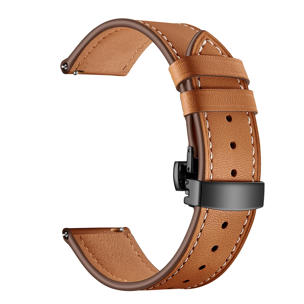 Butterfly clasp Leather Strap For HUAWEI WATCH 3 Pro WristBand Watchband For HUAWEI GT2 GT 2 46mm 42mm Band Bracelet accessories