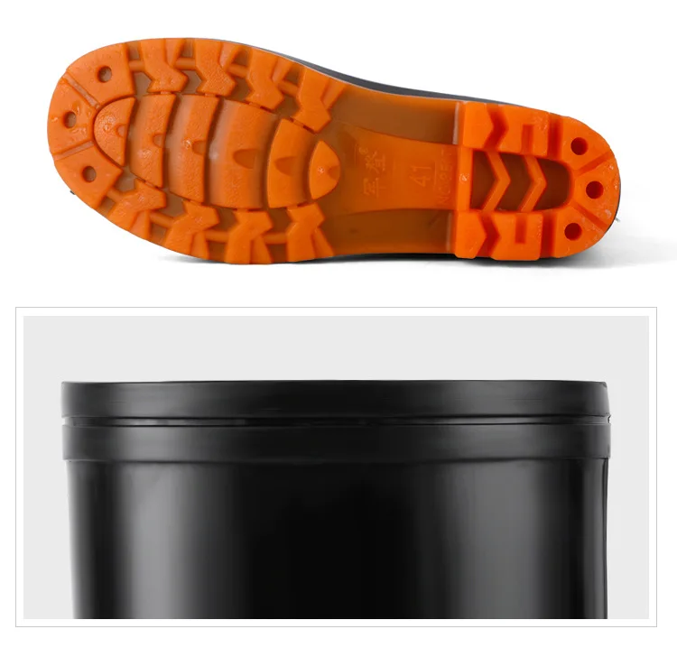 Сапоги Aleafalling мужские резиновые плотные водонепроницаемые высокие без застежки