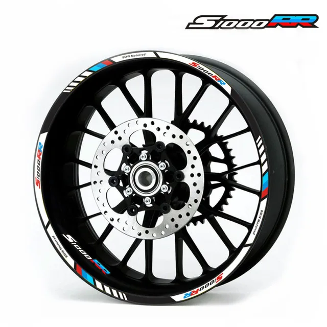 

High quality Motorcycle wheel decals Reflective stickers rim stripes 4 color for BMW S1000RR