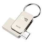 Флэш-накопитель USB, металлическая Флэшка OTG 16 ГБ, высокоскоростная Флэшка USB 2,0, Флэшка 32 ГБ, флэш-накопитель с реальной емкостью