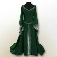 6color women 18th century medieval costumes mid modern long dress for woman cosplay european party traditional retro dresses