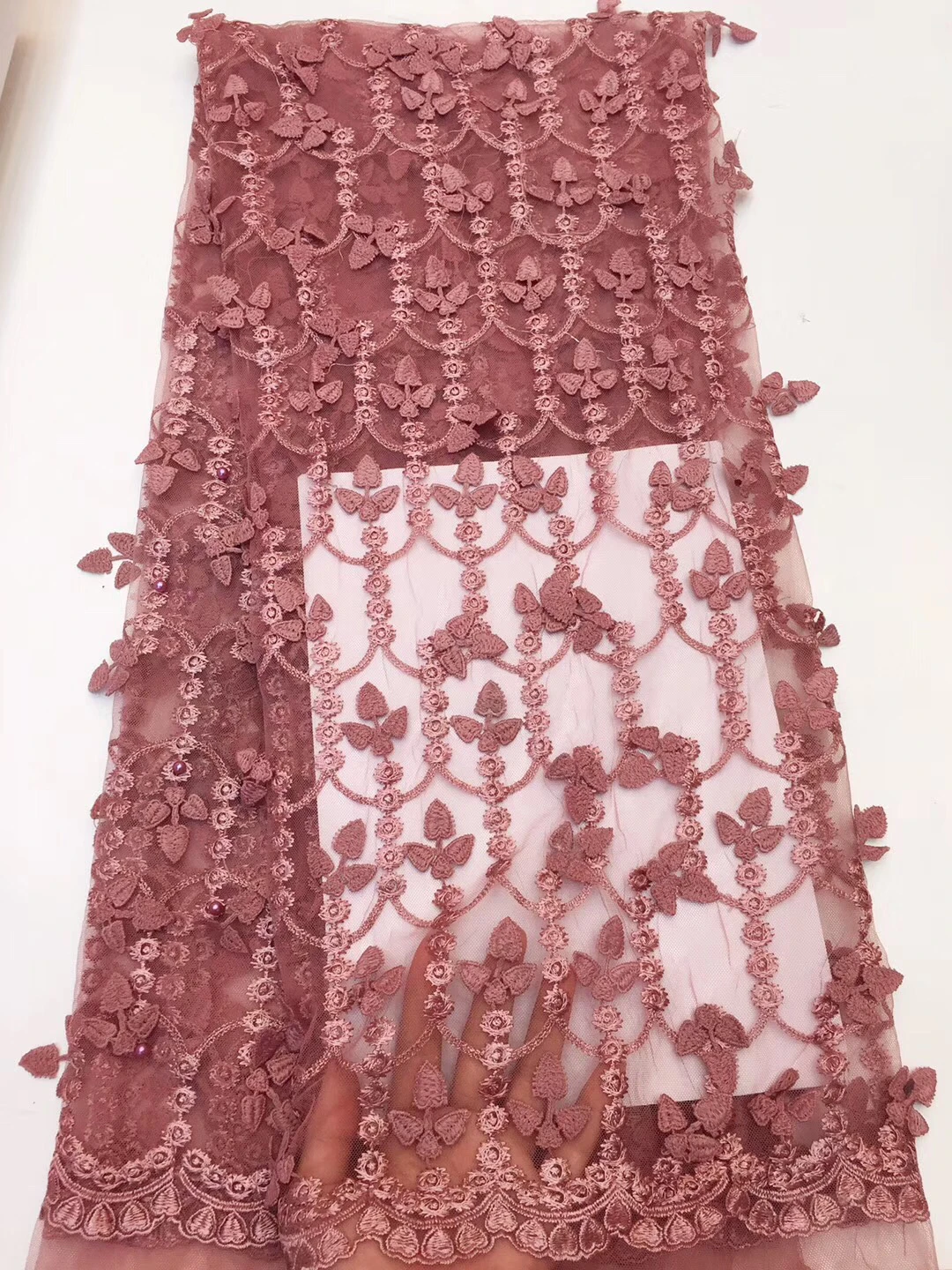 Розовый кружевной ткани 2020 высокое качество кружева Материал нигерийское