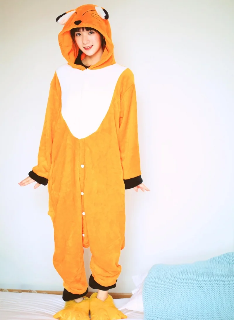 Пижама кигуруми фланелевая теплая с капюшоном и длинным рукавом для взрослых| |