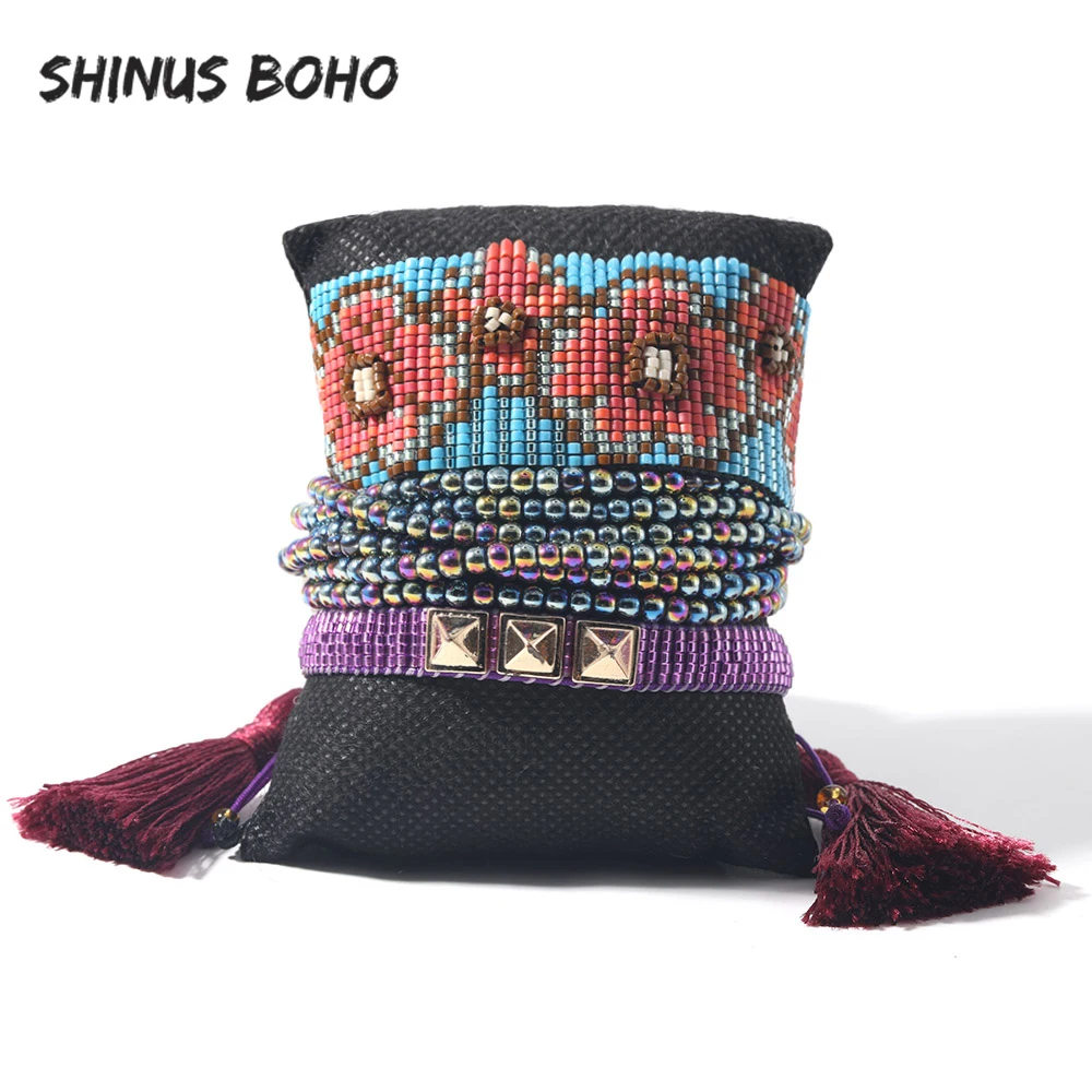 Браслеты манжеты SHINUSBOHO женские ювелирные украшения в стиле бохо с 3D цветами