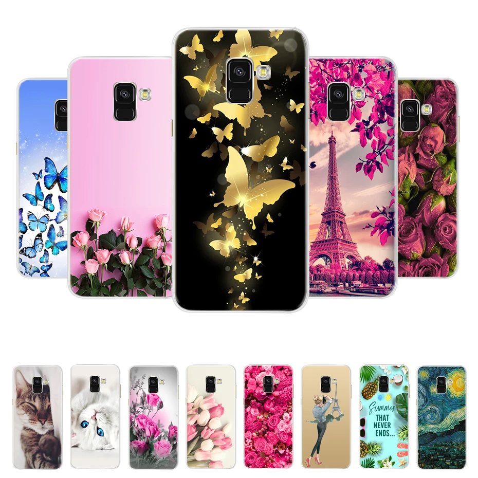 Чехол для Samsung Galaxy A8 2018 мягкий силиконовый чехол из ТПУ Plus A730F задняя крышка