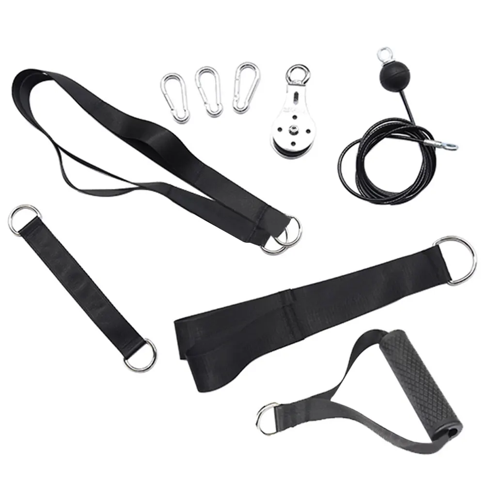 

9PCS Forearm Strength Exerciser And Lift Pulley System Workout With Pulley Adjustable Length Home Gym Equipment For Triceps Back