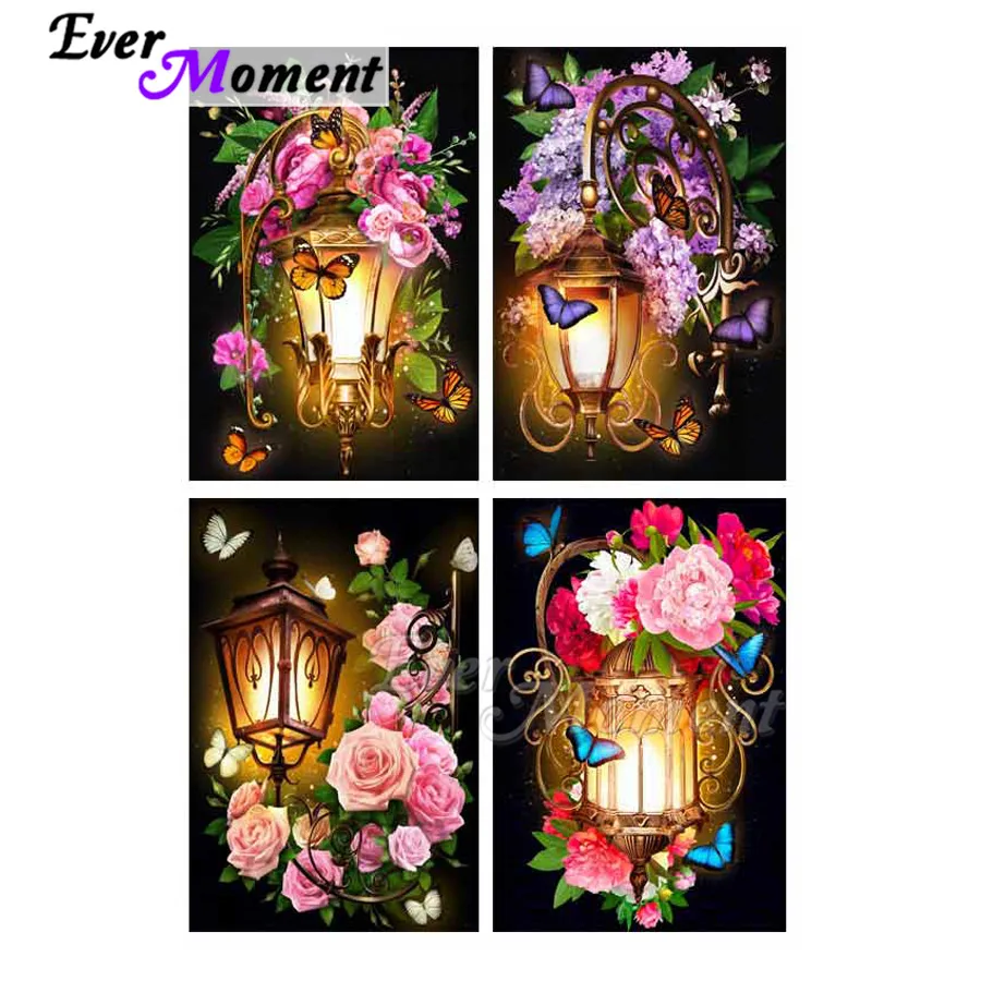 Ever Moment алмазная живопись уличный светильник цветок Бабочка ручная работа
