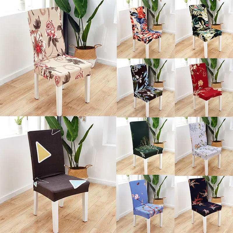 

Geometric Dining Chair Cover Spandex Elastic Chair Slipcover Case Stretch Chair Covers for Wedding Hotel Banquet Dining Room